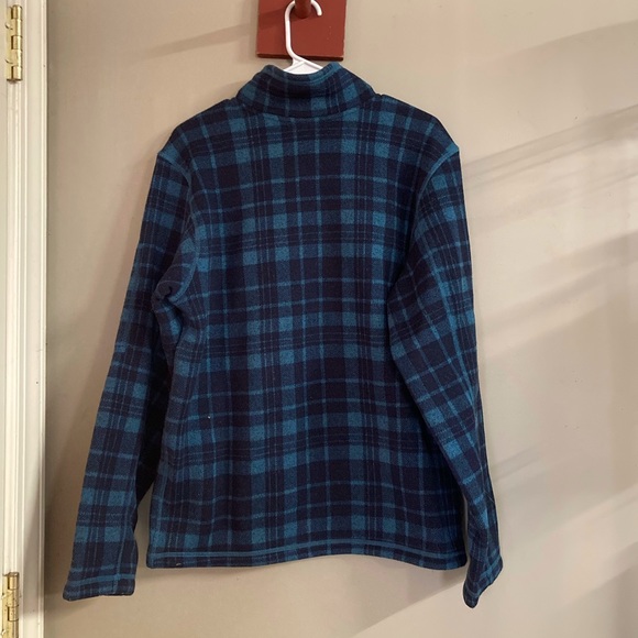 The North Face Blue Plaid Quarter Zip Jacket/Sweater Men's M - Picture 7 of 10